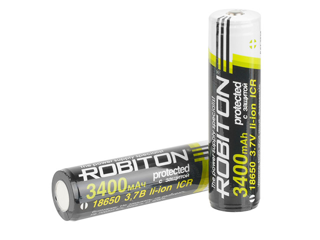Аккумулятор 18650 - Robiton 3400mAh 3.4/Li18650 PK1 (1 штука) 12387 аккумулятор robiton li18650 1800np pk1 без защиты pk1