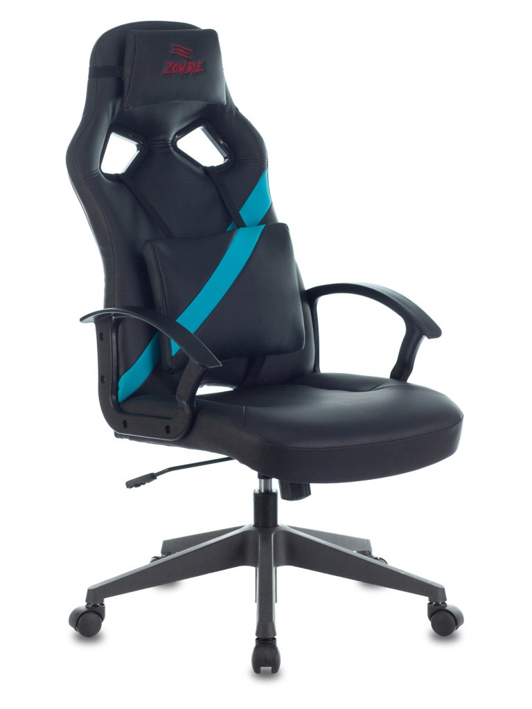 Компьютерное кресло Zombie Driver LB Black-Blue 1485772 компьютерное кресло zombie 8 black 1583069
