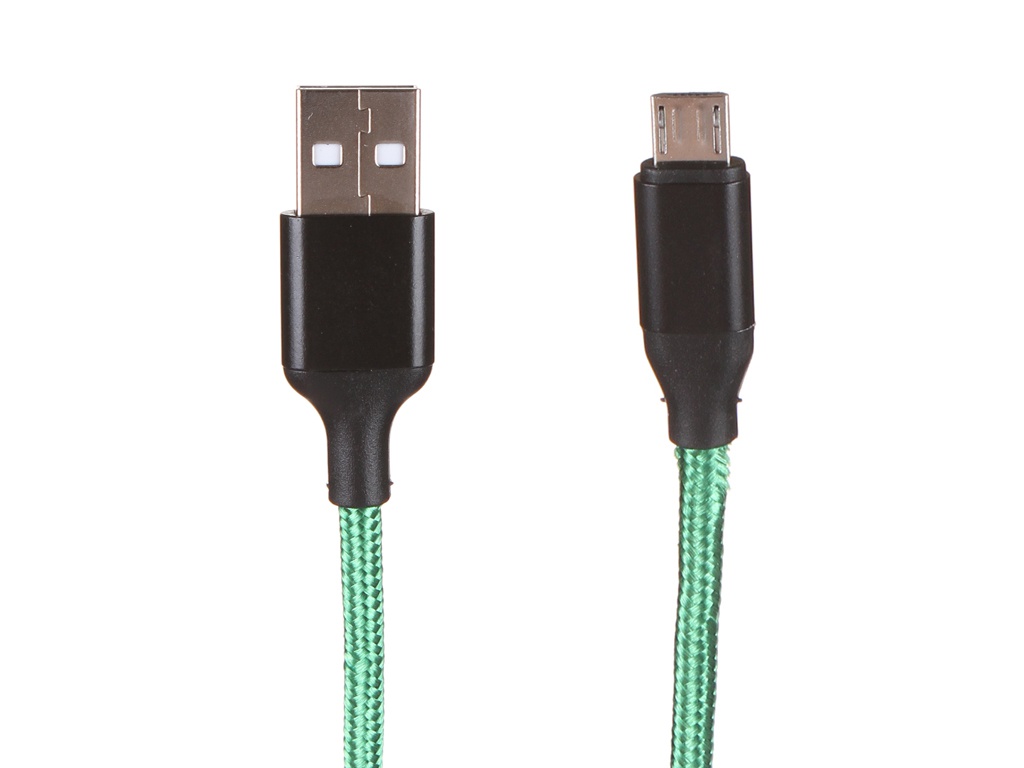 Аксессуар GCR USB - MicroUSB 1.2m Black-Green GCR-52636