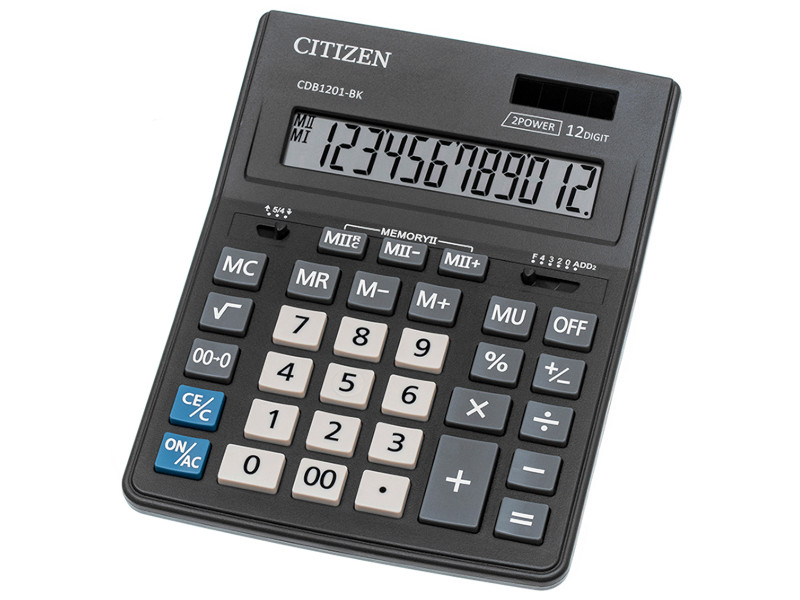 Калькулятор Citizen Bussiness Line CDB1201-BK калькулятор карманный citizen sld 200nr 8 разр