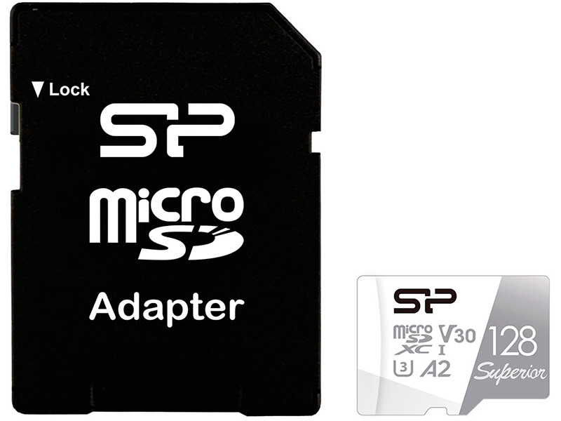 Карта памяти 128Gb - Silicon Power MicroSD Class 10 Superior SP128GBSTXDA2V20SP с адаптером SD карта памяти 512gb silicon power superior microsdxc class 10 uhs i u3 sp512gbstxda2v20sp с адаптером sd
