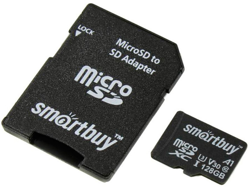 Карта памяти 128Gb - SmartBuy MicroSD Class 10 Advanced U3 V30 A1 SB128GBSDU1A-AD с адаптером SD карта памяти adata premier pro microsd xc 128 гб class 10