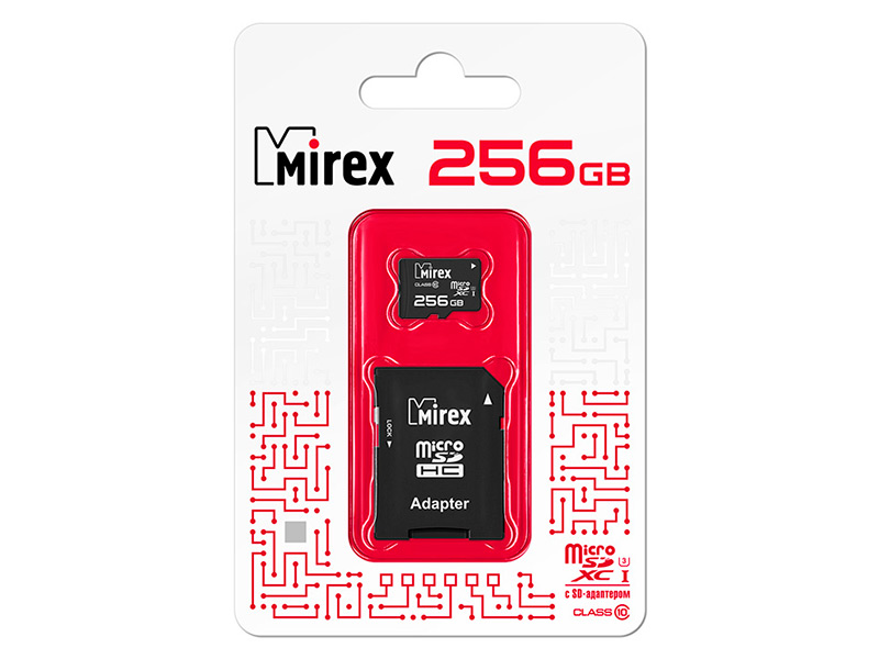 Карта памяти 256Gb - Mirex MicroSDXC Class 10 UHS-I 13613-AD3UH256 с адаптером SD карта памяти 32gb mirex 13613 adsuhs32 microsdhc class 10 uhs i sd адаптер