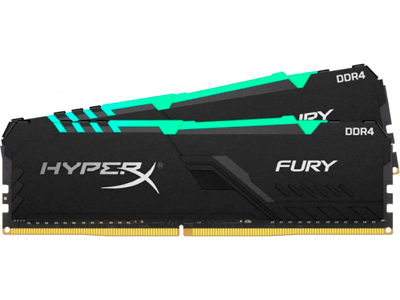 фото Модуль памяти hyperx fury rgb ddr4 dimm 3200mhz pc-25600 cl16 - 32gb kit (2x16gb) hx432c16fb4ak2/32