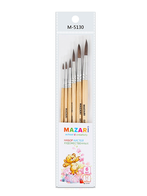 

Кисти художественные Mazari 6шт M-5130, M-5130
