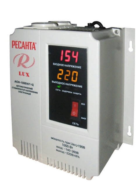 

Стабилизатор Ресанта Lux АСН-1 000 Н/1-Ц 63/6/14, Lux АСН-1 000 Н/1-Ц