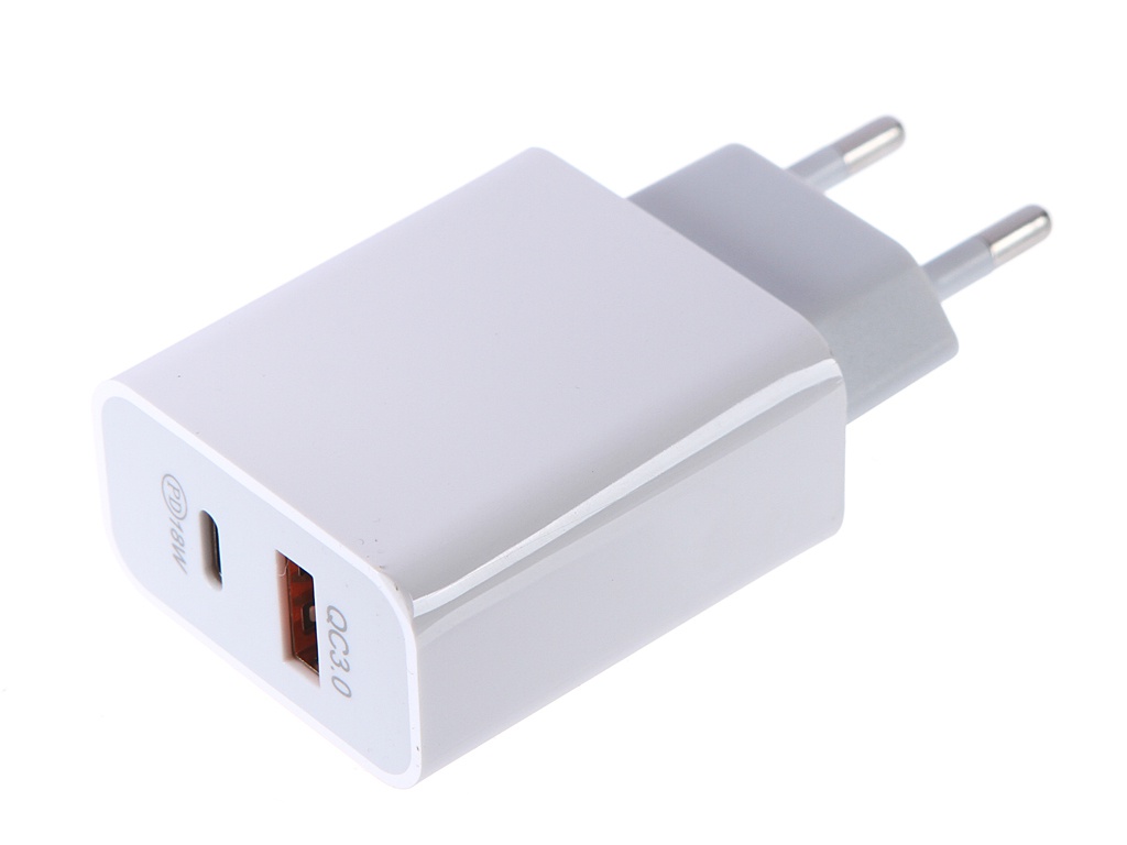 фото Зарядное устройство media gadget hps-2qcuc usb quick charge 3.0 / usb type-c power deliver white mghps2qcucwt