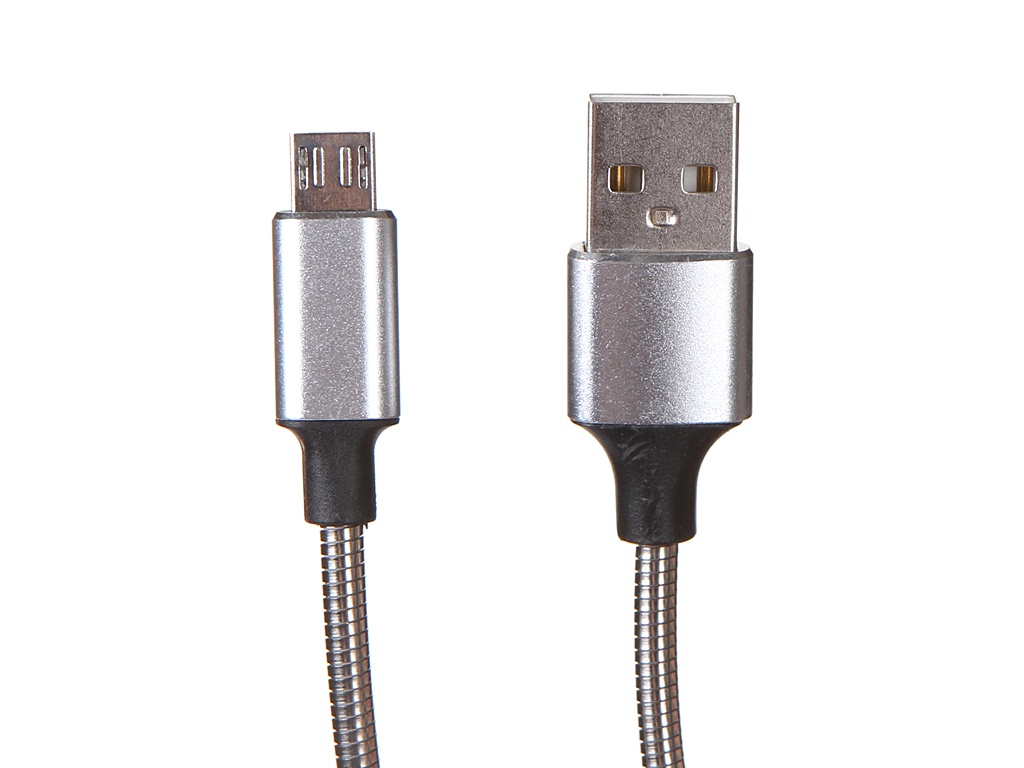 фото Аксессуар media gadget usb - microusb 2a 1.0m silver mgc013msl