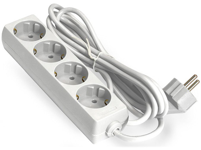 фото Удлинитель exegate ece-4-3w 4 sockets с заземлением 3m white ex285815rus