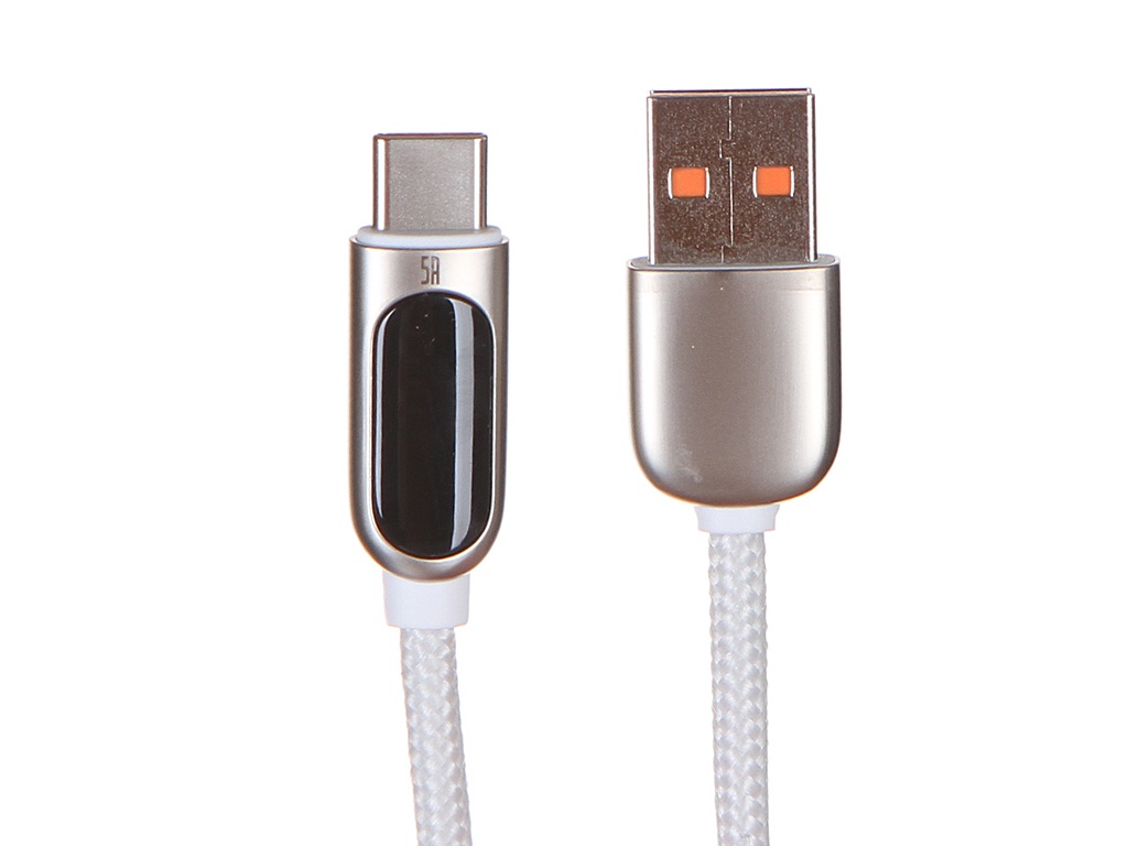 Аксессуар Baseus Display Fast Charging USB - Type-C 5A 1m White CATSK-02