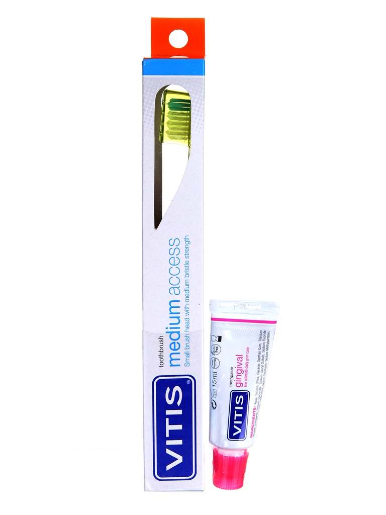 Щетка Vitis Medium Access + зубная паста 15ml 32897