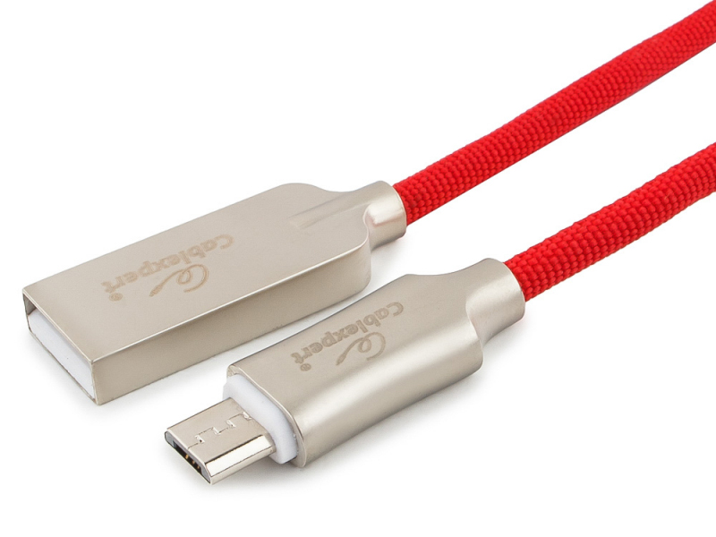 Аксессуар Gembird Cablexpert Platinum USB 2.0 AM/microB 1m Red CC-P-mUSB02R-1M
