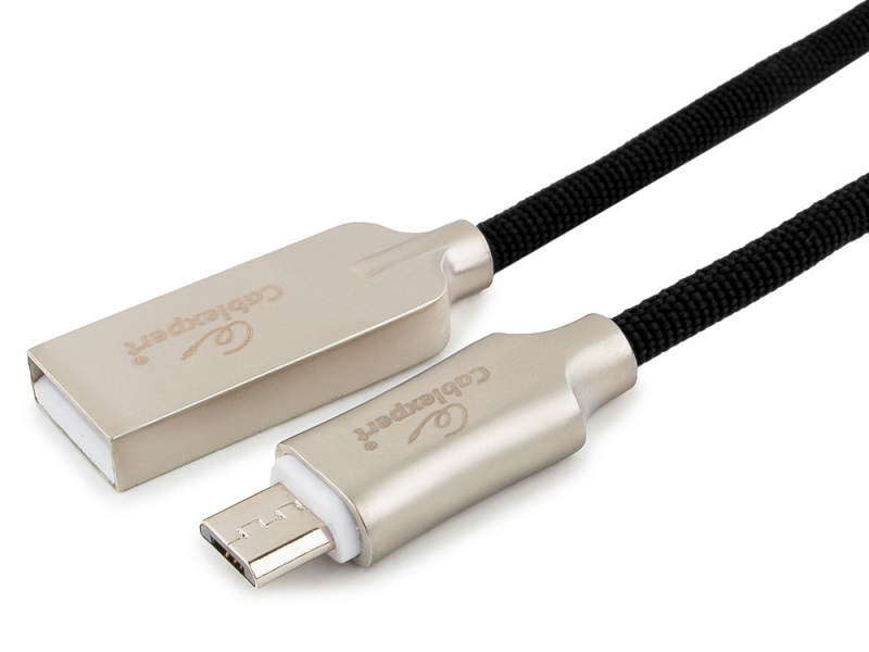 Аксессуар Gembird Cablexpert Platinum USB 2.0 AM/microB 1m Black CC-P-mUSB02Bk-1M