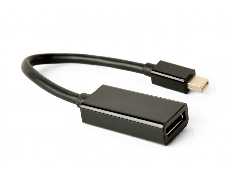 Аксессуар Gembird Cablexpert miniDisplayPort - DisplayPort 20M/20F 16cm Black A-mDPM-DPF4K-01