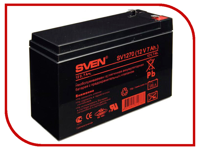 

Аккумулятор для ИБП Sven SV 12V 7Ah SV1270, SV 12V 7Ah