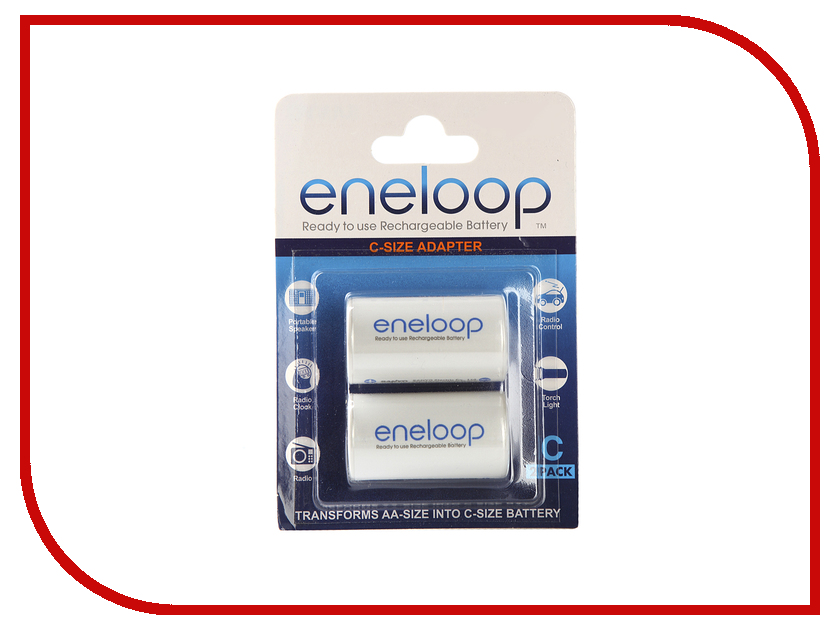 

Аксессуар Sanyo Eneloop AD-C-2BP (2 штуки) - адаптер C, AD-C-2BP