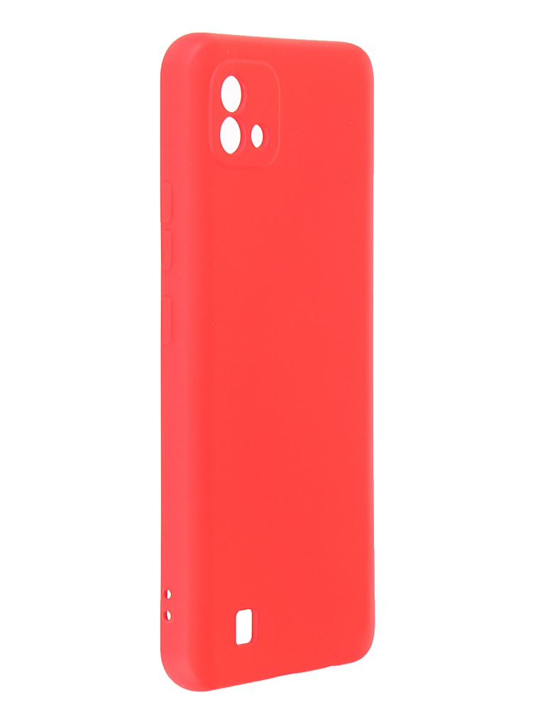 Чехол DF для Realme C20 с микрофиброй Silicone Red rmOriginal-10 цена и фото