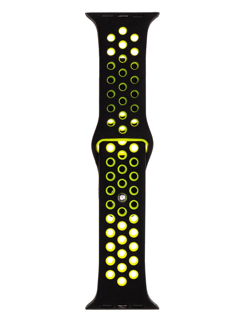 фото Аксессуар ремешок evolution для apple watch 42/44mm sport+ silicone black-yellow aw44-sp01