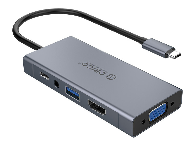 Хаб USB Orico 5 in 1 MC-U501P Grey