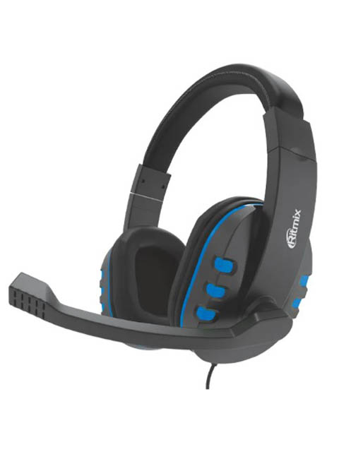Наушники Ritmix RH-555M Gaming Blue ritmix gp 007 blue usb общее количество кнопок 19 шт длина кабеля 150 5 см