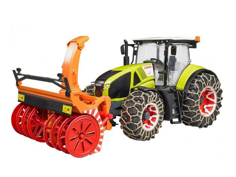 фото Трактор bruder claas axion 950 c цепями и снегоочистителем 03-017