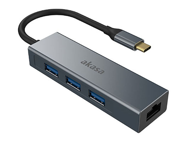 фото Сетевая карта akasa usb type-c 4-in-1 with ethernet ak-cbca20-18bk