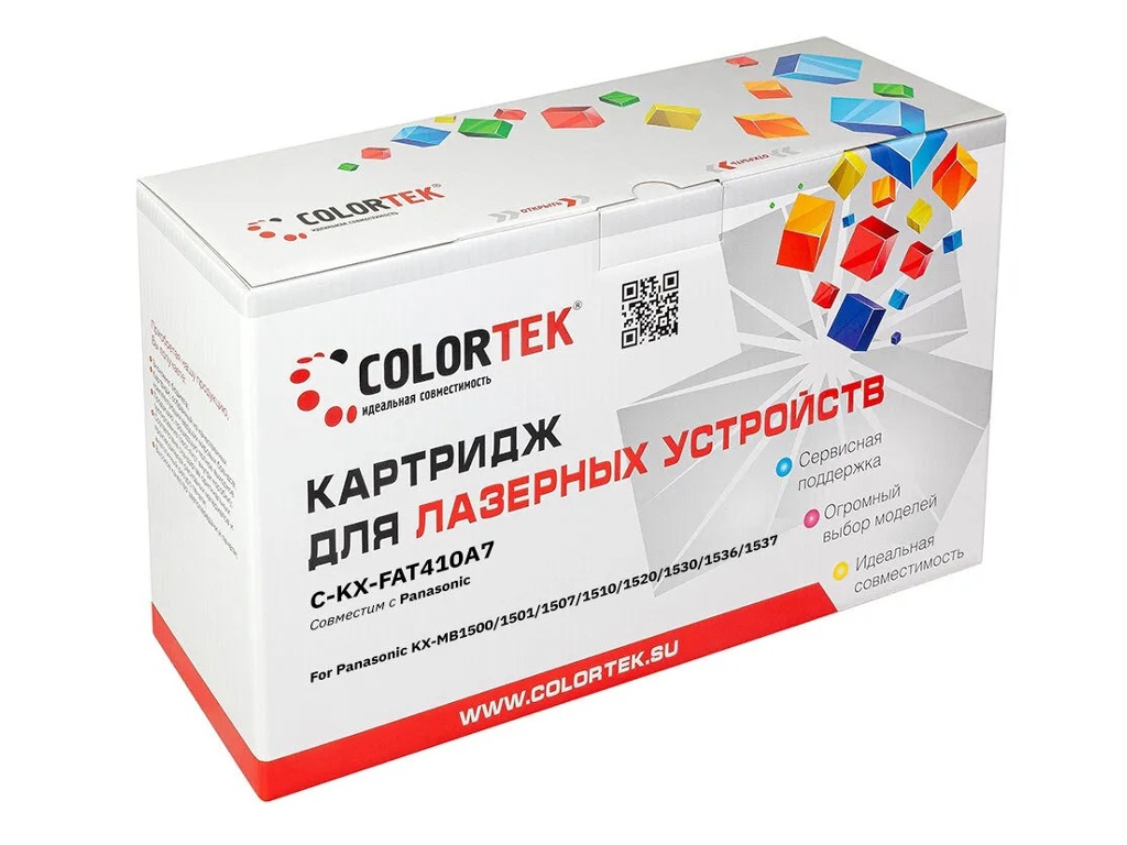 Картридж Colortek (схожий с Panasonic KX-FAT410A) Black для KX-MB1500/KX-MB1501/KX-MB1507/ KX-MB1510/KX-MB1520/KX-MB1530KX-MB1536/KX-MB1537