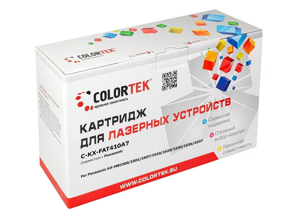 фото Картридж colortek (схожий с panasonic kx-fat410a) black для kx-mb1500/kx-mb1501/kx-mb1507/ kx-mb1510/kx-mb1520/kx-mb1530kx-mb1536/kx-mb1537