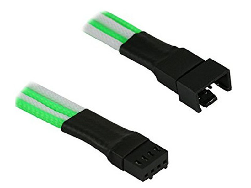 фото Аксессуар удлинитель nanoxia 4-pin pwm 30cm green-white nxpwv3egw