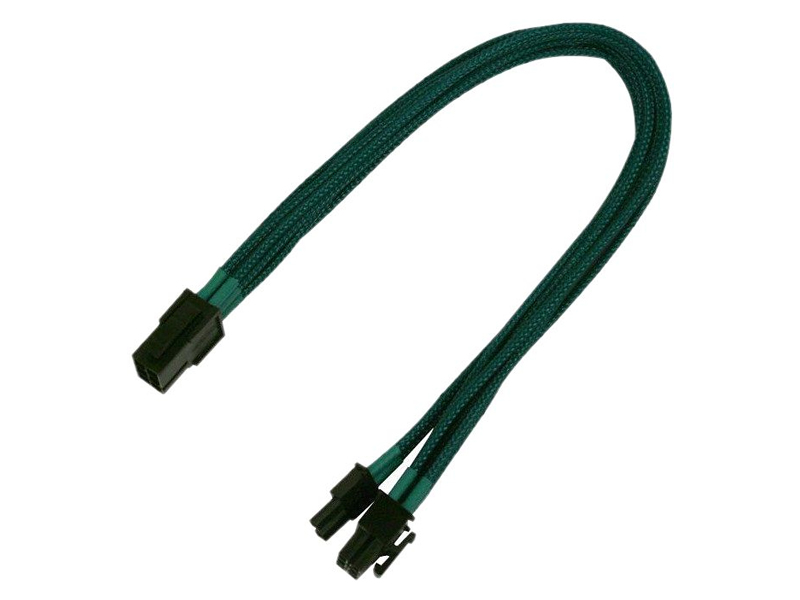 фото Аксессуар переходник nanoxia 6-pin pci-e - 8-pin (6+2) 30cm green nxp683eg