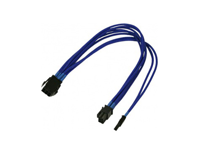 фото Аксессуар переходник nanoxia 6-pin pci-e - 8-pin (6+2) 30cm blue nxp683eb