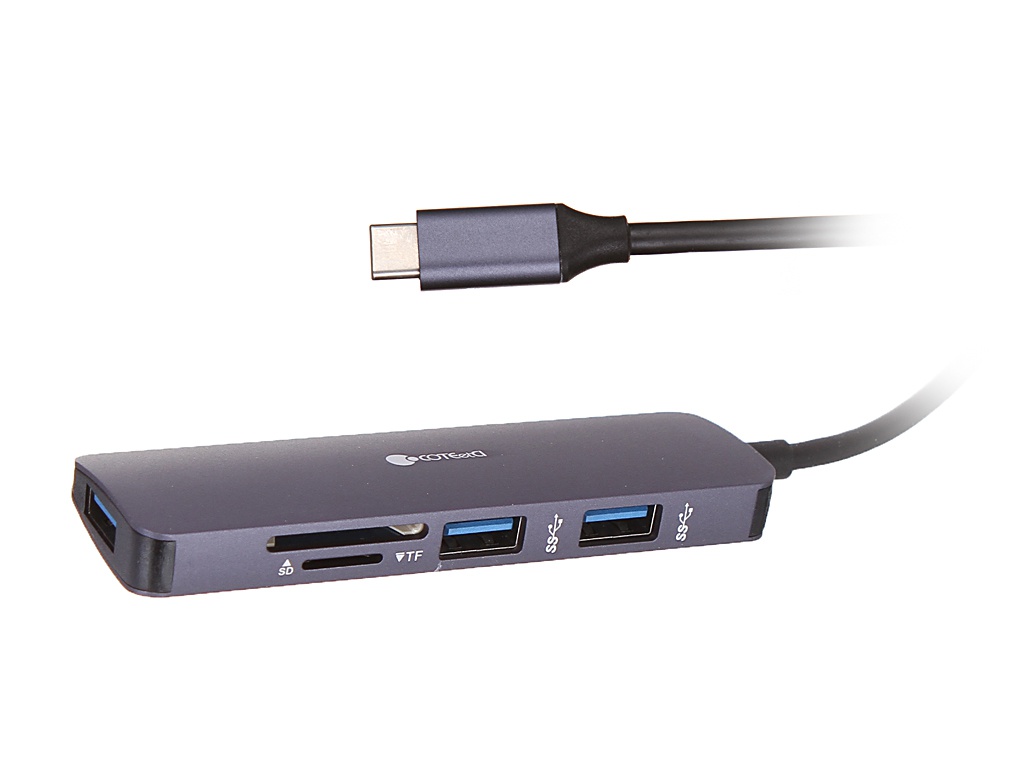 

Карт-ридер COTEetCI 5 in 1 USB-C to USB 3.0x3 / SD / MicroSD MB1082, MB1082