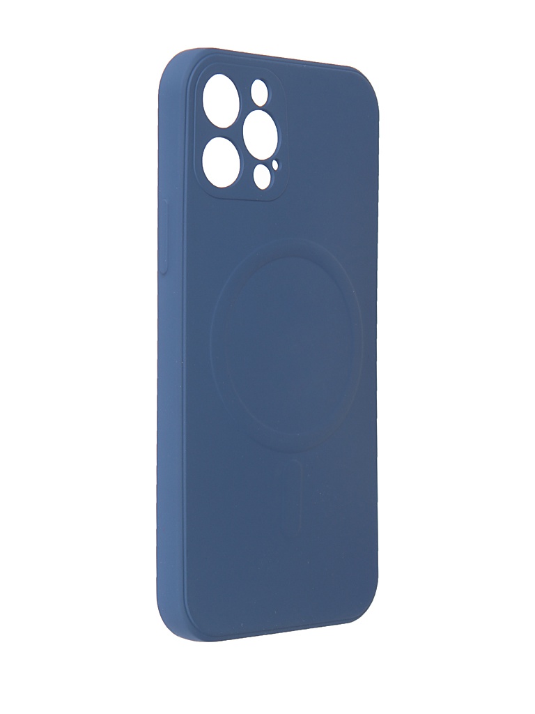 Zakazat.ru: Чехол DF для APPLE iPhone 12 Pro с микрофиброй Silicone Blue iMagnetcase-03