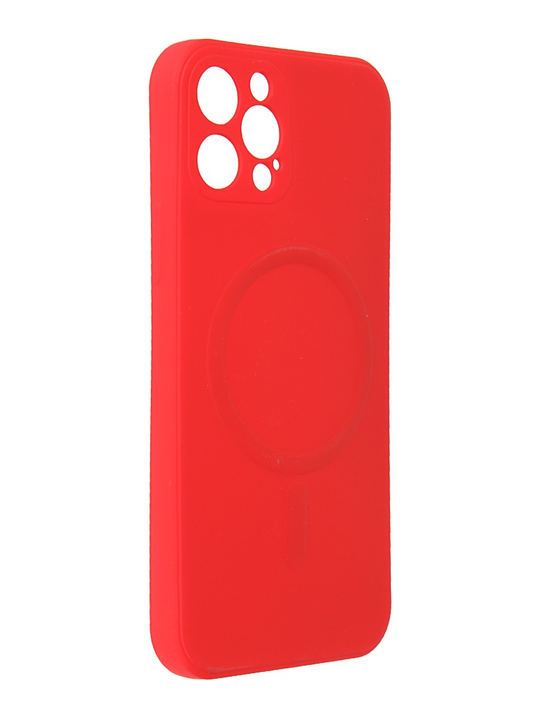 Zakazat.ru: Чехол DF для APPLE iPhone 12 Pro с микрофиброй Silicone Red iMagnetcase-03
