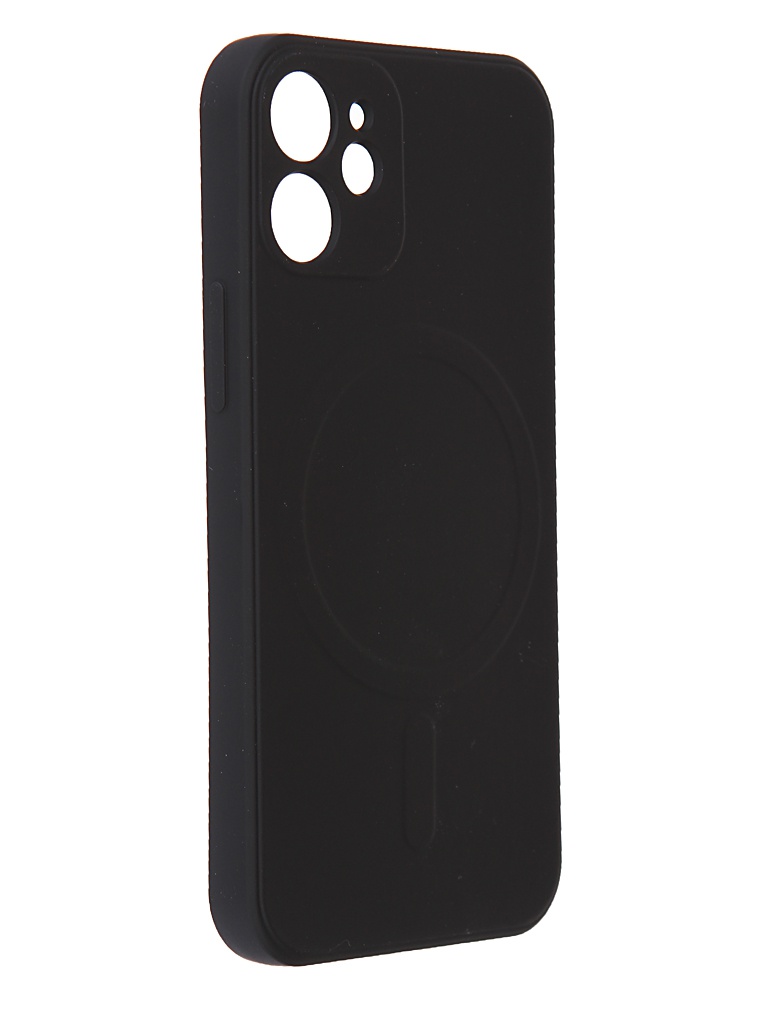 Zakazat.ru: Чехол DF для APPLE iPhone 12 mini c микрофиброй Silicone Black iMagnetcase-01