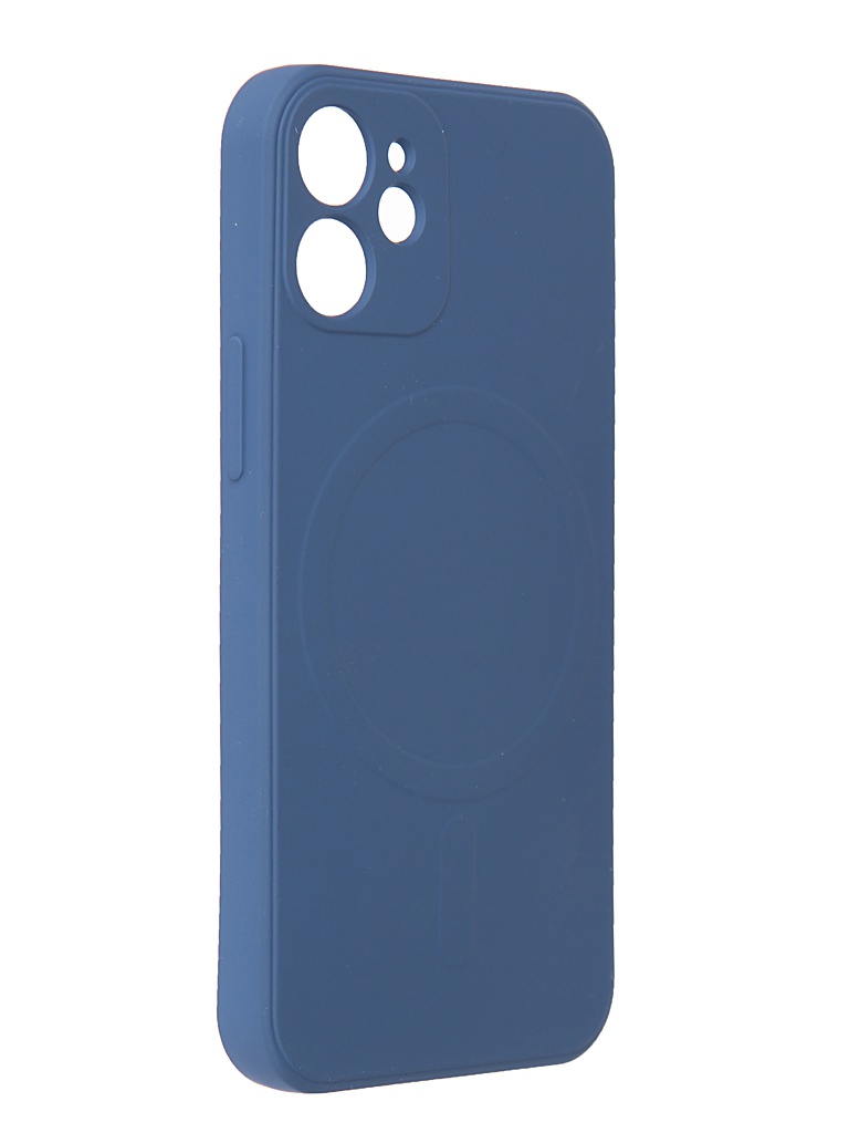 Zakazat.ru: Чехол DF для APPLE iPhone 12 mini c микрофиброй Silicone Blue iMagnetcase-01