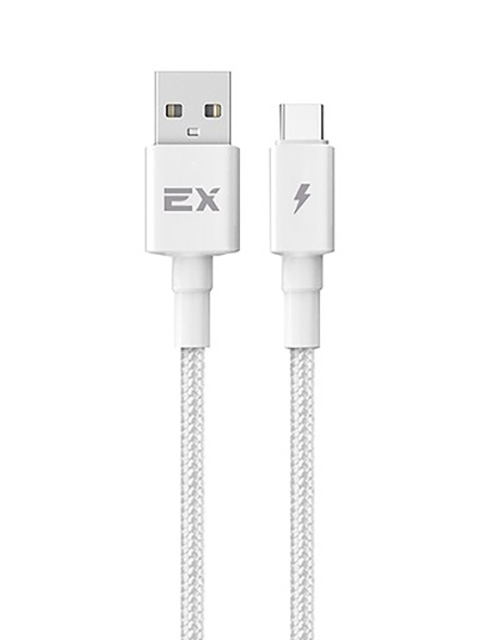 фото Аксессуар exployd rash usb - type-c 2a 1m white nylon ex-k-1159