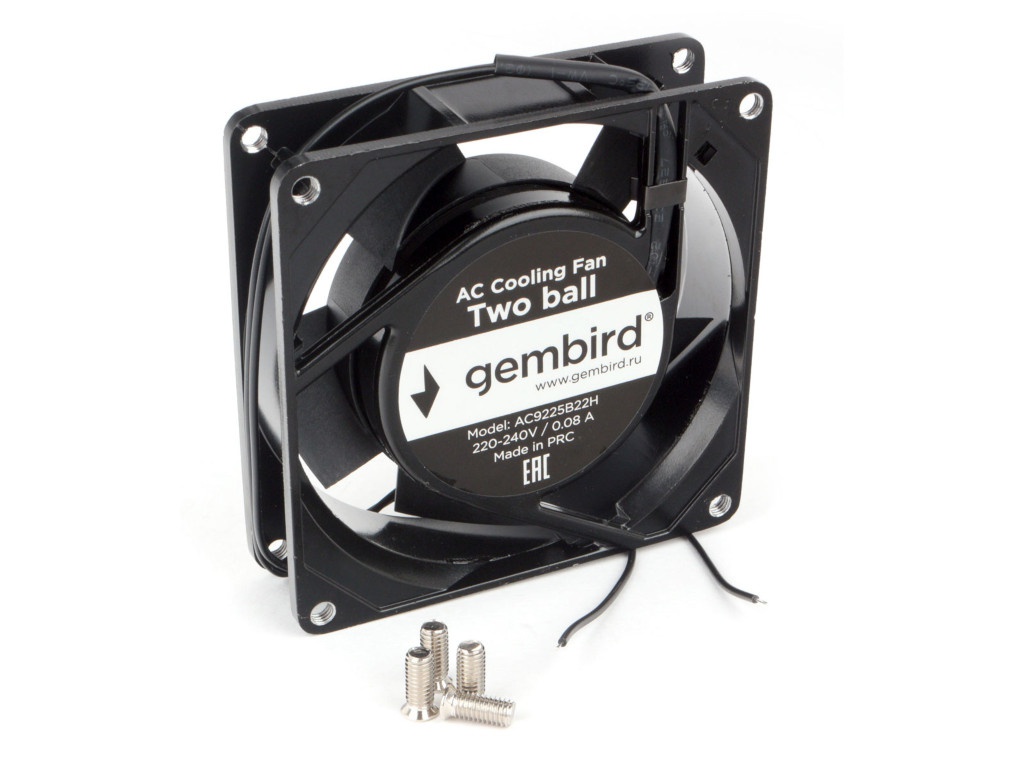 Вентилятор Gembird 92x92x25mm AC9225B22H вентилятор для корпуса gembird 92x92x25mm ac9225s22h