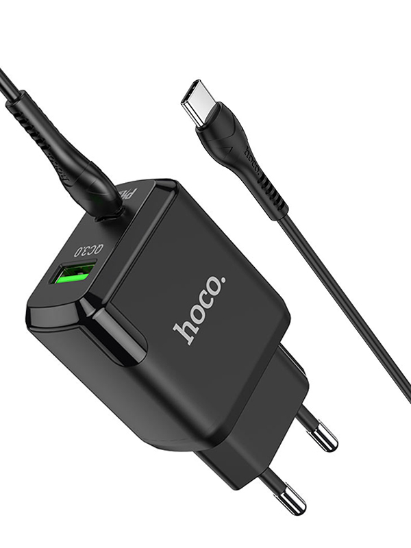 Зарядное устройство Hoco N5 Favor USB/USB Type-C + Cable USB - Black 6931474738936