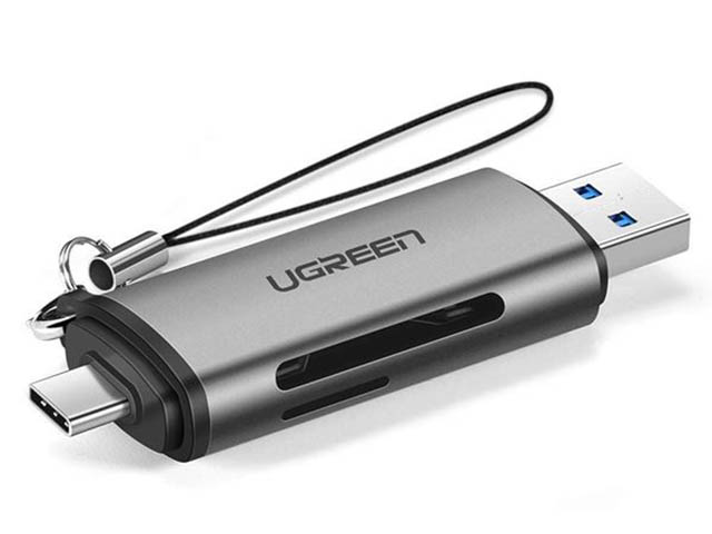 Карт-ридер Ugreen USB Type-C + USB-A 3.0 для TF/SD 50706 карт ридер ugreen cr125 usb 3 0 all in one card reader 50cm grey 30333