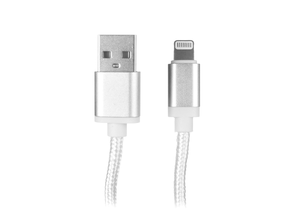 фото Аксессуар media gadget nl-002m usb - lightning 1m white-silver mgsnl002mw