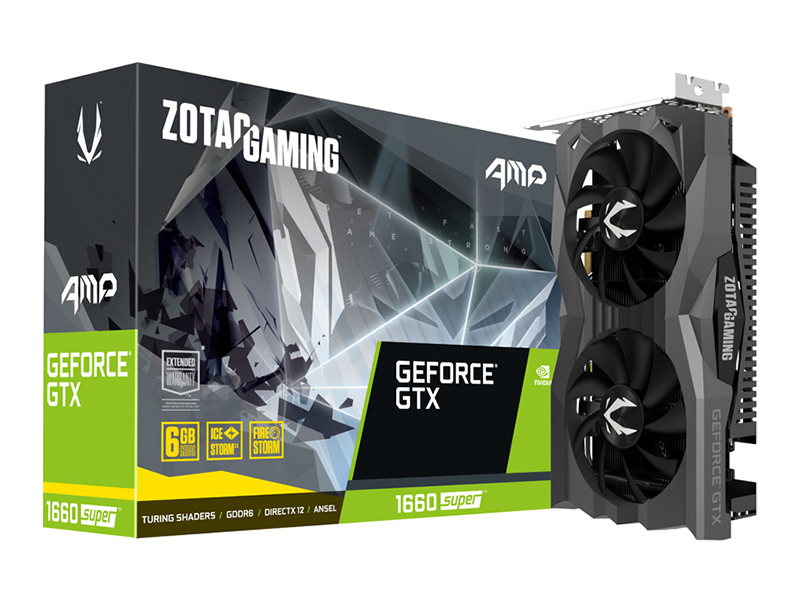 фото Видеокарта zotac gaming geforce gtx 1660 super amp 1845mhz pci-e 3.0 6144mb 14000mhz 192-bit 3xdp 1xhdmi zt-t16620d-10m выгодный набор + серт. 200р!!!