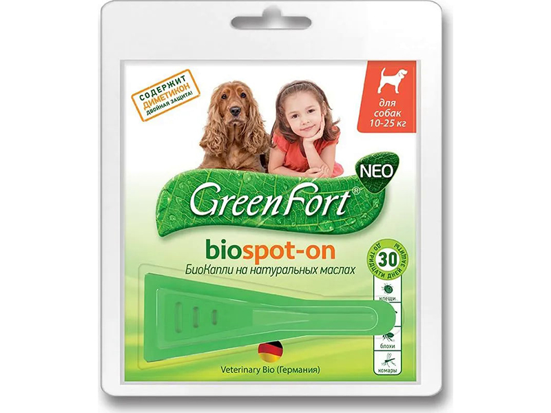 фото Greenfort g202 био капли для собак от эктопаразитов 1.5ml 17737