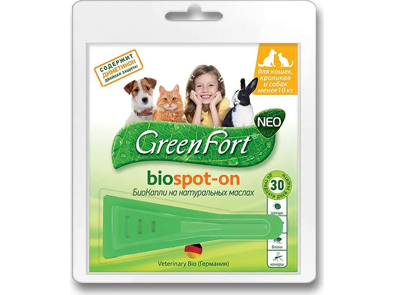 фото Greenfort g201 био капли для кошек, кроликов и собак менее 1ml 17738