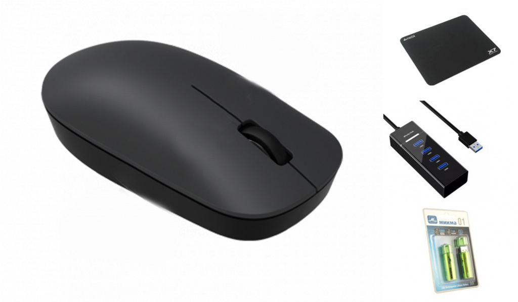 Zakazat.ru: Мышь Xiaomi Mi Wireless Mouse Lite Black HLK4035CN Выгодный набор + серт. 200Р!!!