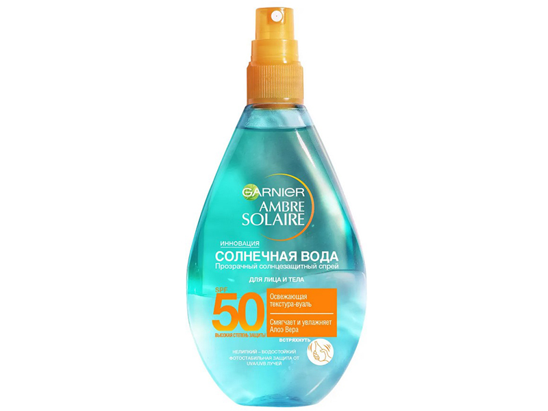 

Спрей солнцезащитный Garnier Ambre Solaire Солнечная вода 150ml SPF50/C6155600#, Ambre Solaire Солнечная вода SPF50/C6155600#