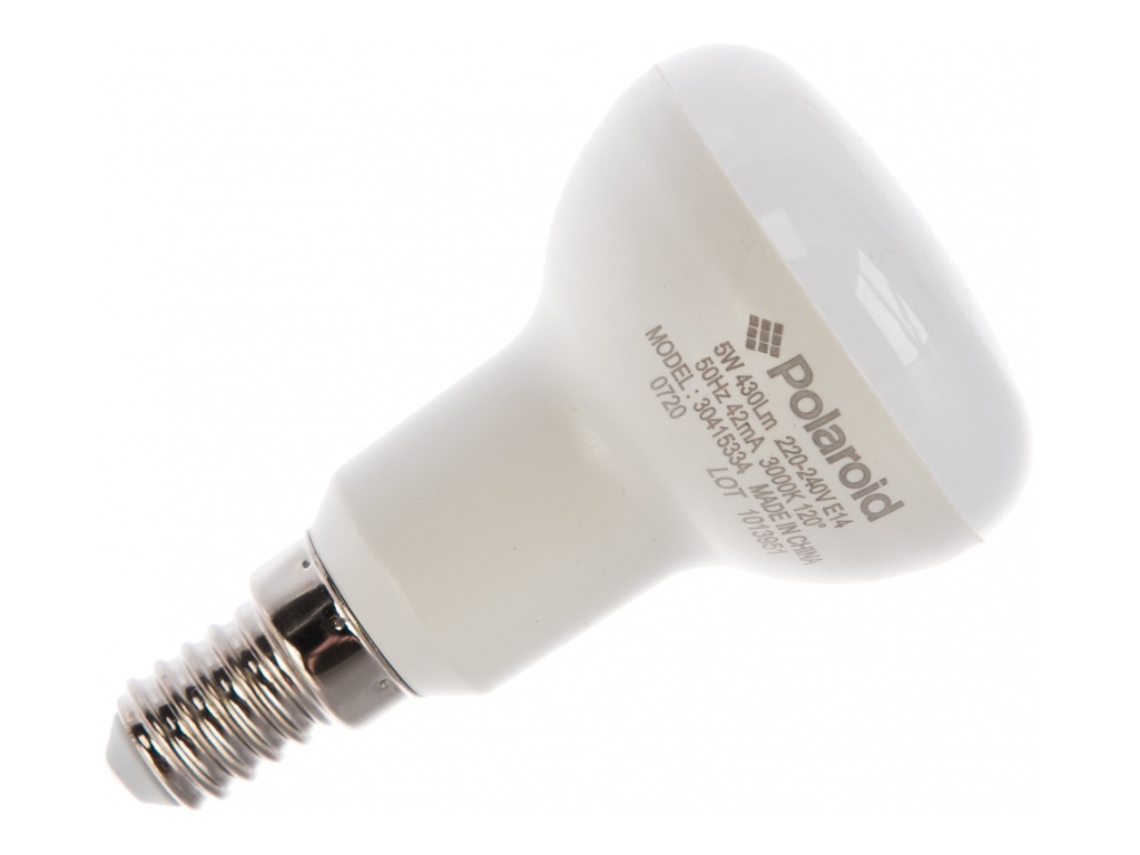

Лампочка Polaroid R50 E14 5W 220V 3000K 430Lm 1CSC20004756, 1CSC20004756