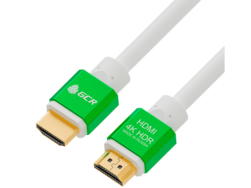 фото Аксессуар gcr hdmi 2.0 3m white-green gcr-51293