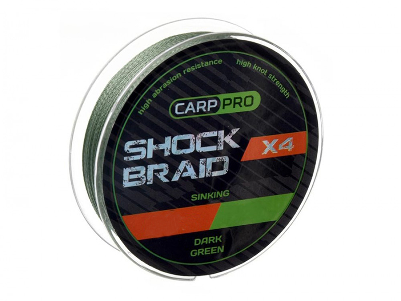 фото Леска carp pro shock braid pe x4 50m green 290283