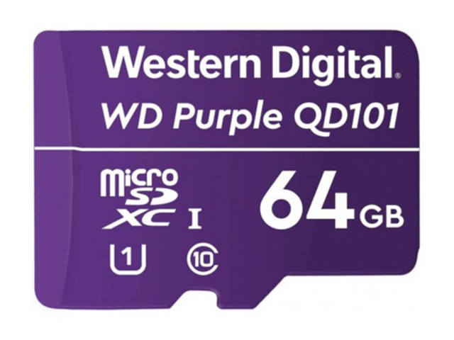 фото Карта памяти 64gb - western digital purple microsdxc class 10 uhs-i u1 wdd064g1p0c